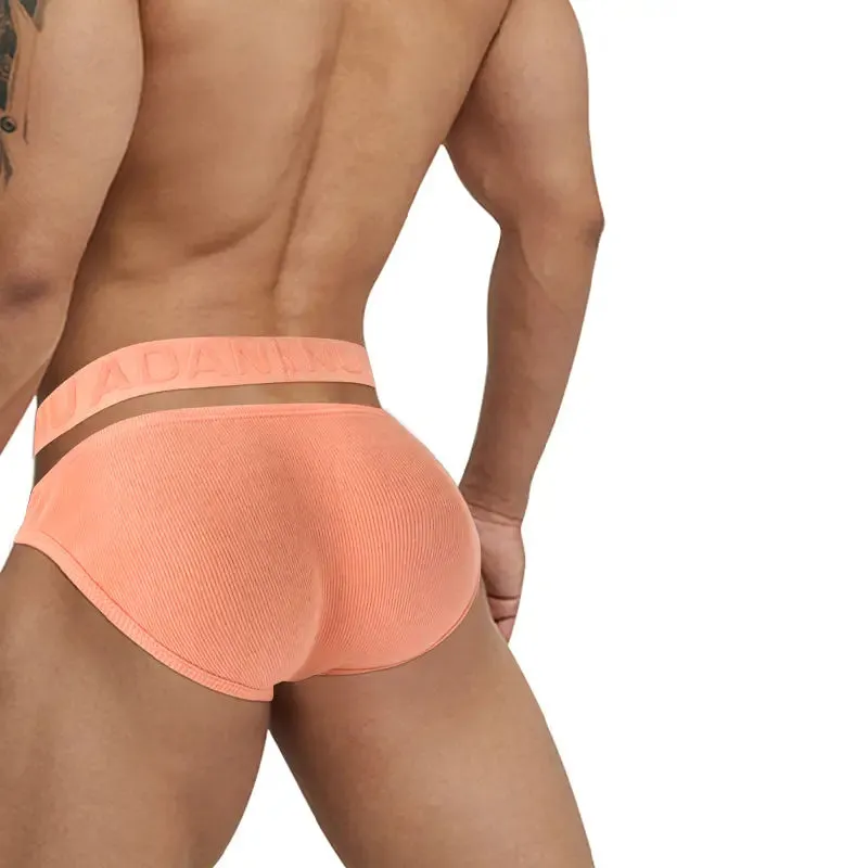 Adannu Men's Cotton Briefs Enhanced Support Pouch Low-Rise Underwear AD795