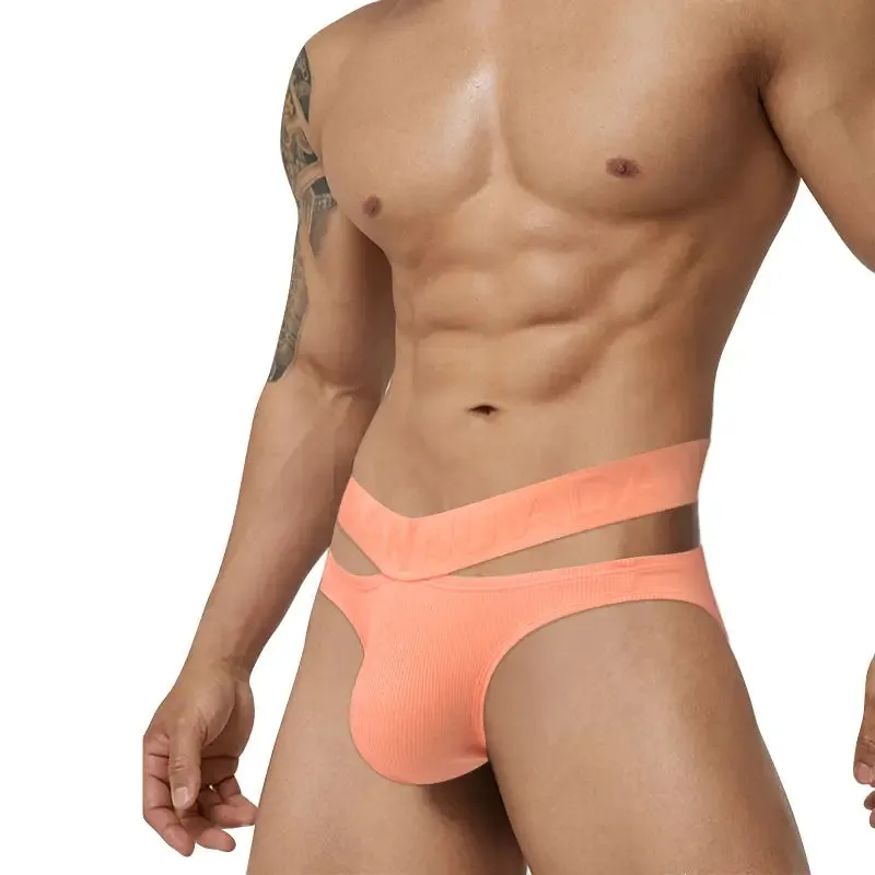Adannu Men's Cotton Briefs Enhanced Support Pouch Low-Rise Underwear AD795