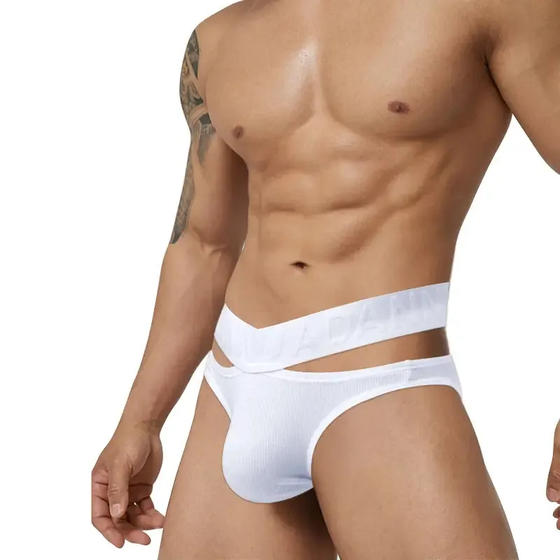 Adannu Men's Cotton Briefs Enhanced Support Pouch Low-Rise Underwear AD795
