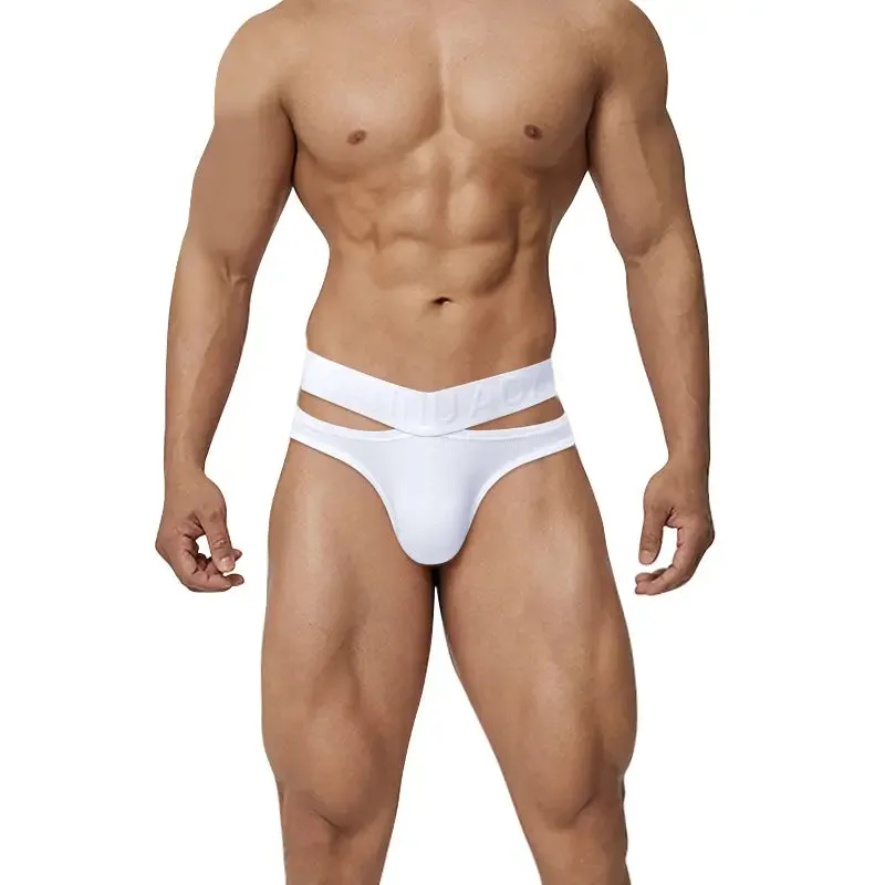 Adannu Men's Cotton Briefs Enhanced Support Pouch Low-Rise Underwear AD795