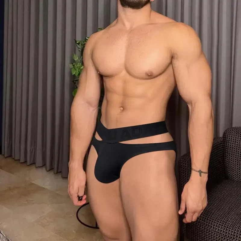 Adannu Men's Cotton Briefs Enhanced Support Pouch Low-Rise Underwear AD795