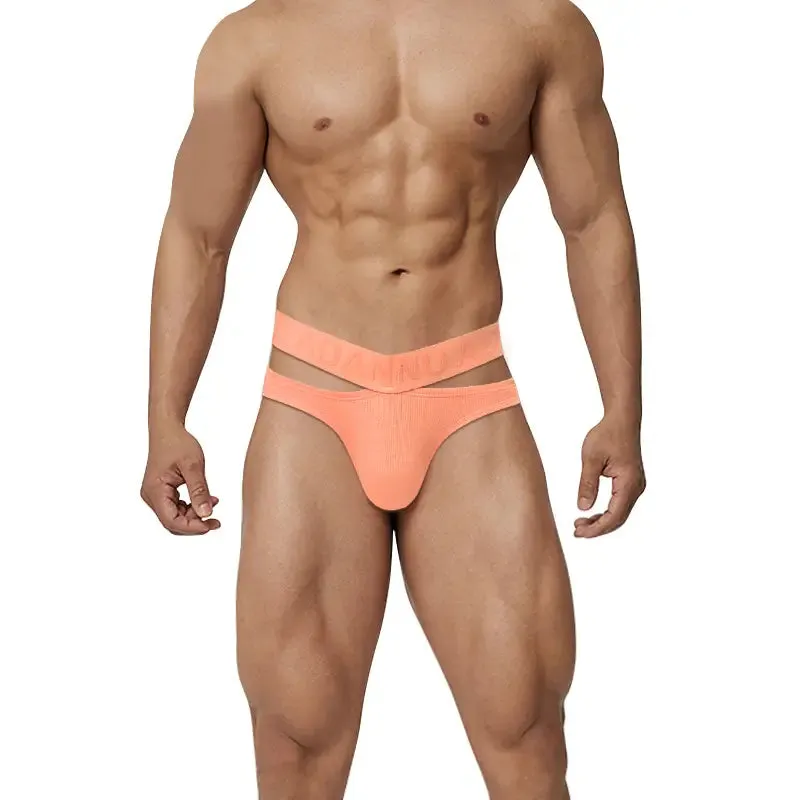 Adannu Men's Cotton Briefs Enhanced Support Pouch Low-Rise Underwear AD795