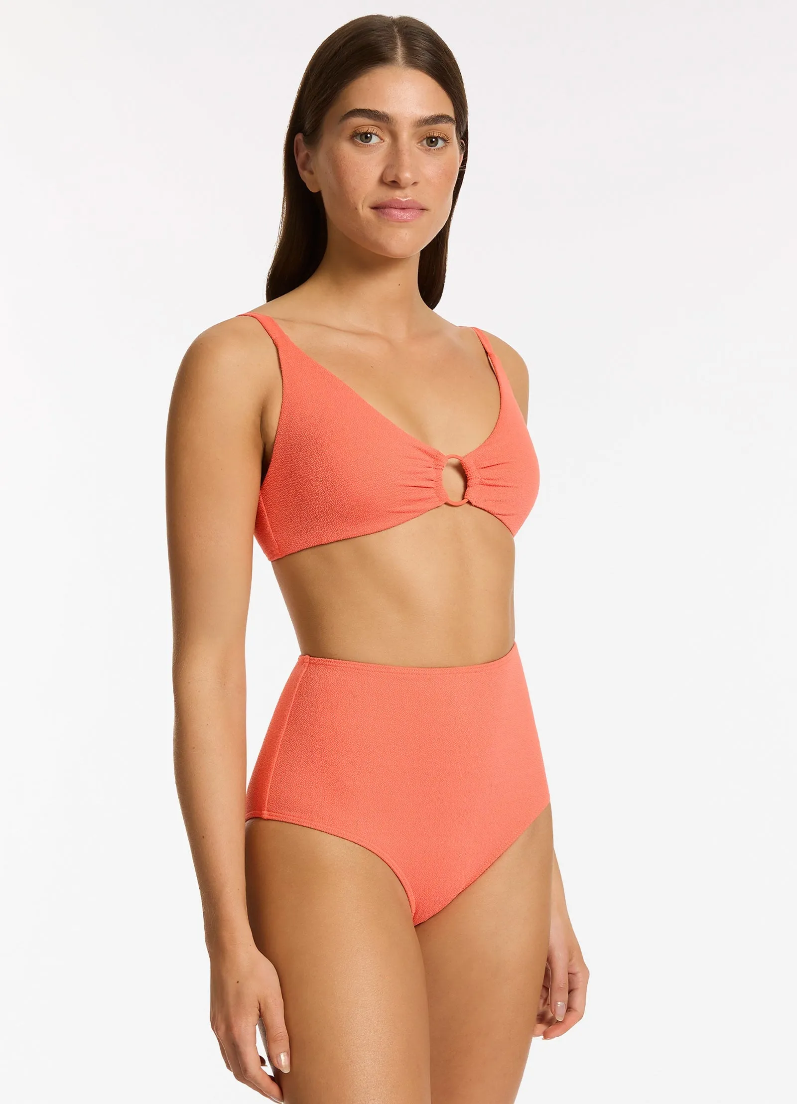 Alessia C-D Triangle Bikini Top - Guava