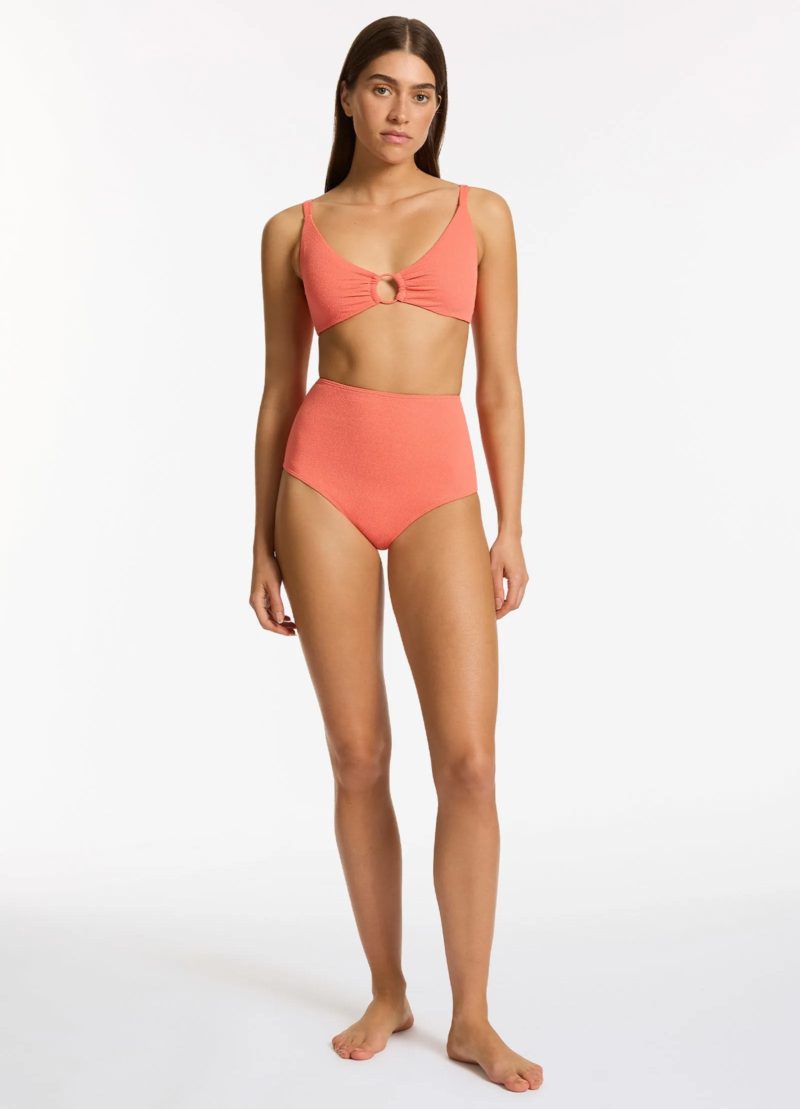 Alessia C-D Triangle Bikini Top - Guava