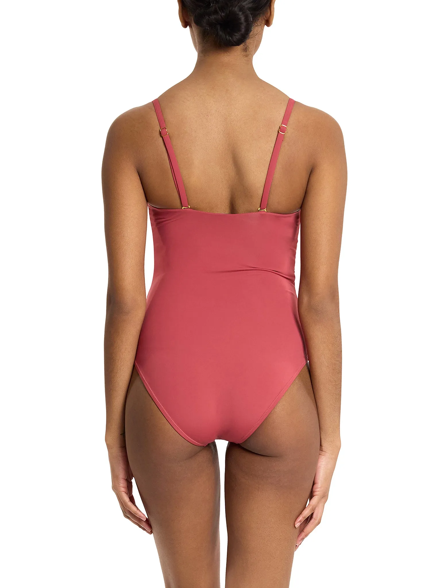 Bandeau One Piece Swimsuit Sunbaked Red