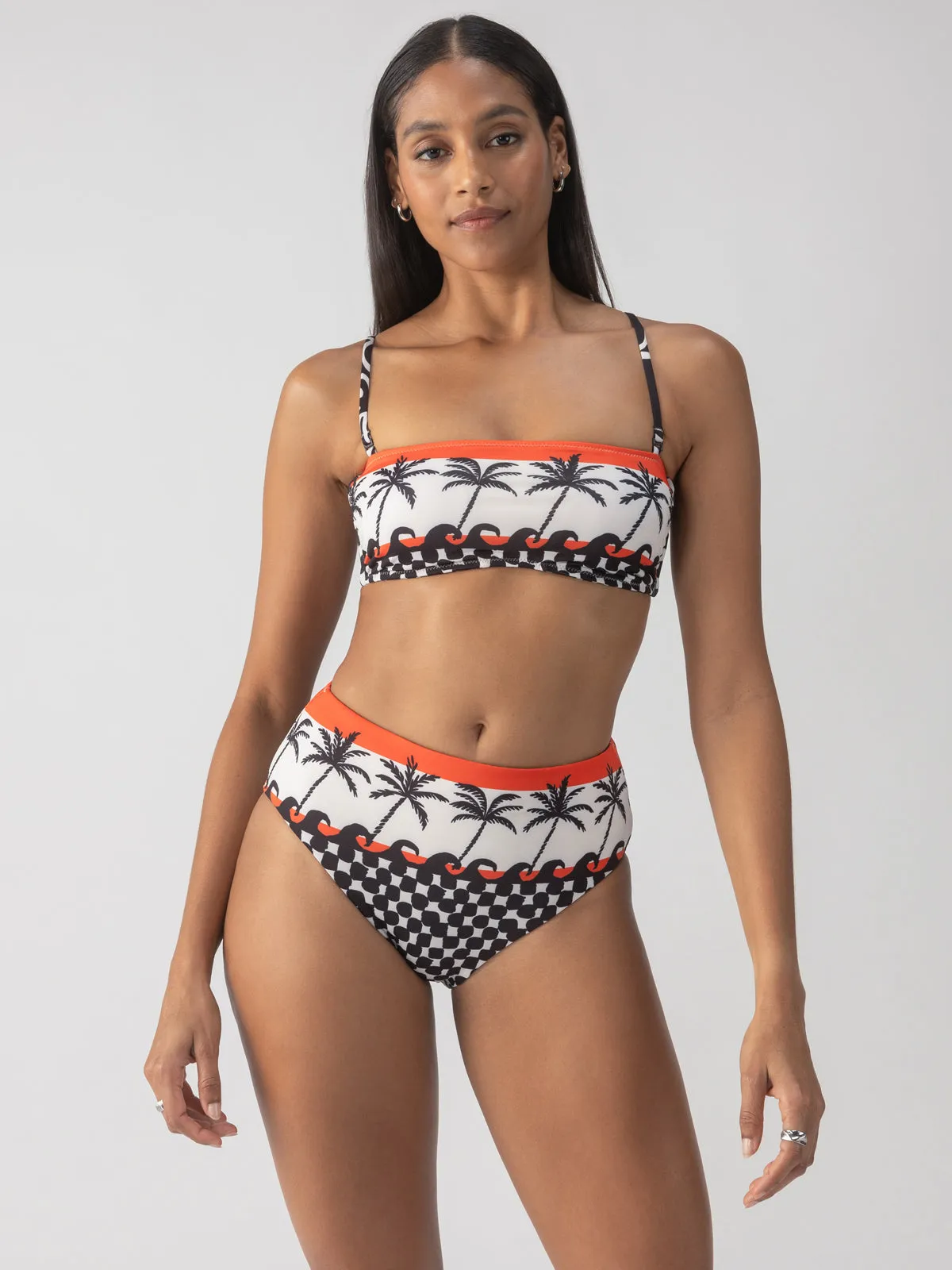 Beach Conversations Reversible High Rise Bikini Bottom Black