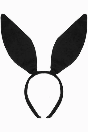 Black Satin Bunny Ears