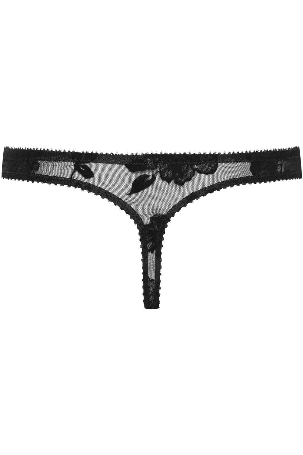 Cathy Flocked Mesh Thong