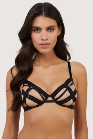Chantal Black Open Elastic Balconette Bra