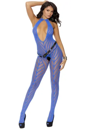 Chevron striped bodystocking