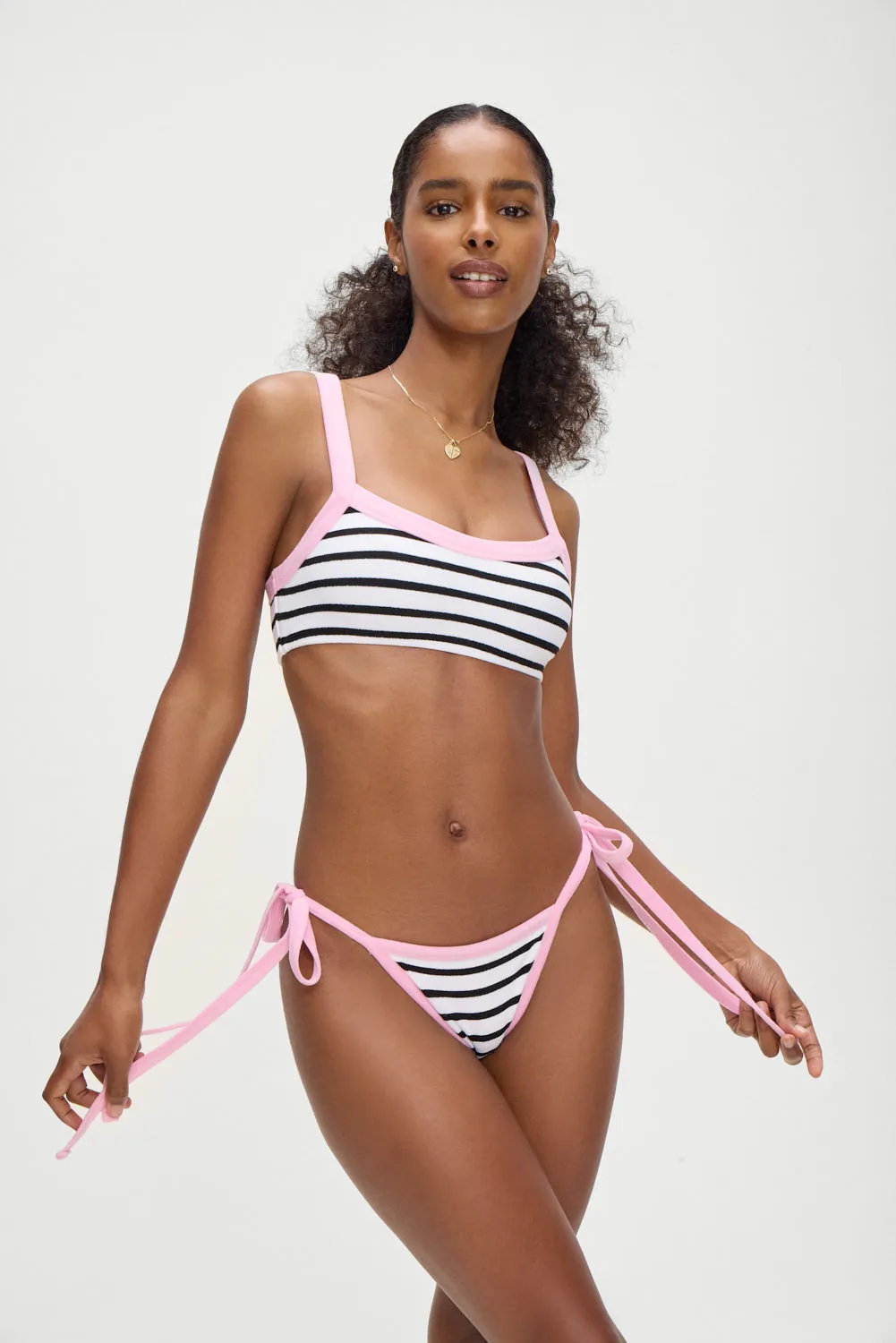 Cruze String Bikini Bottom - Vintage Stripe