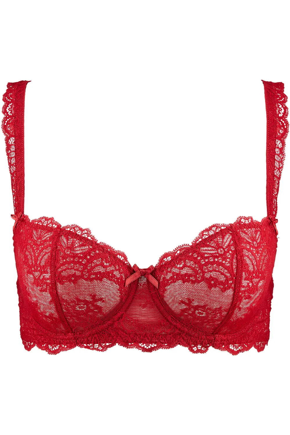 Danse des Sens Red Lace Half Cup Bra