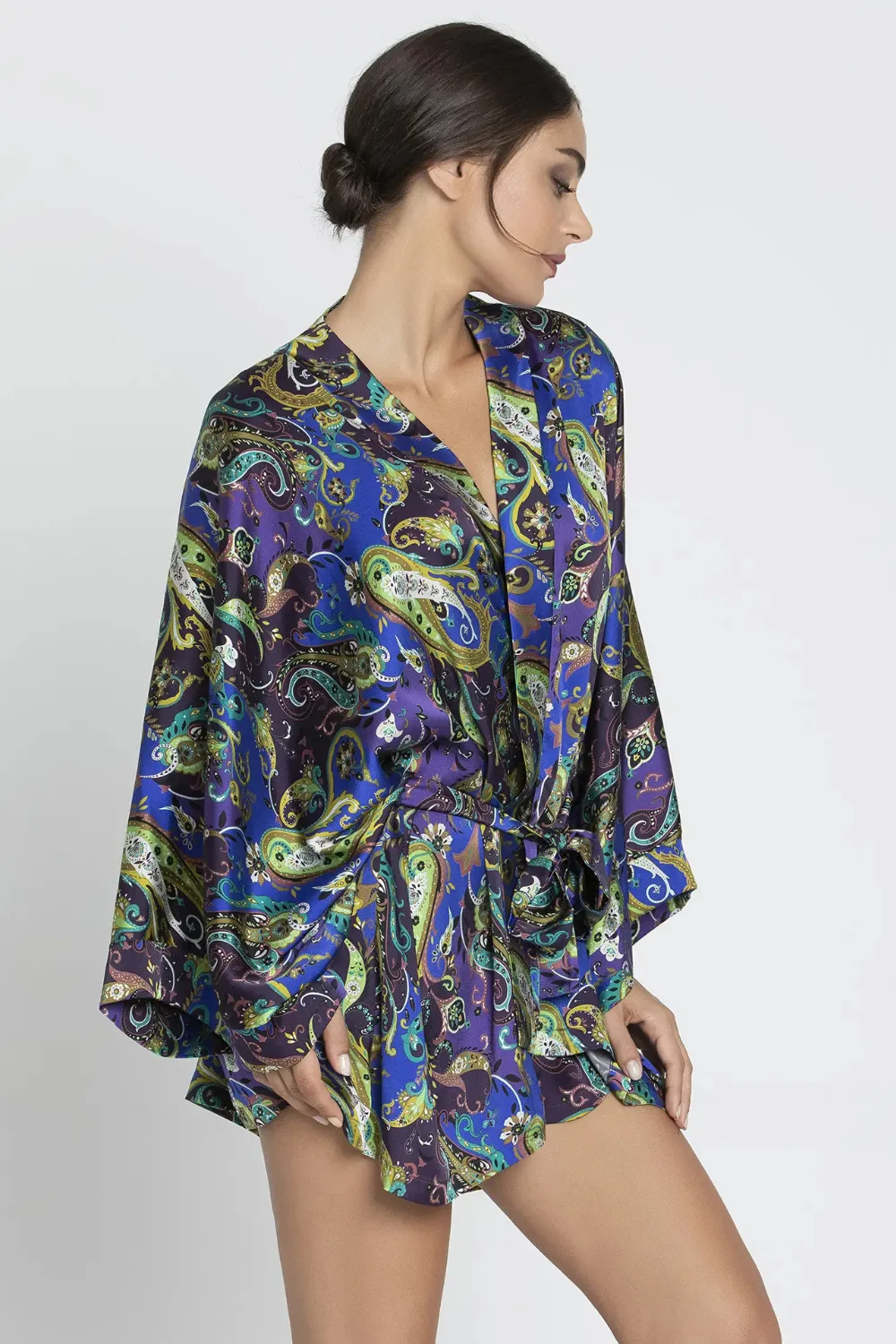 Dentelle Cashmer Silk Mid-Length Robe