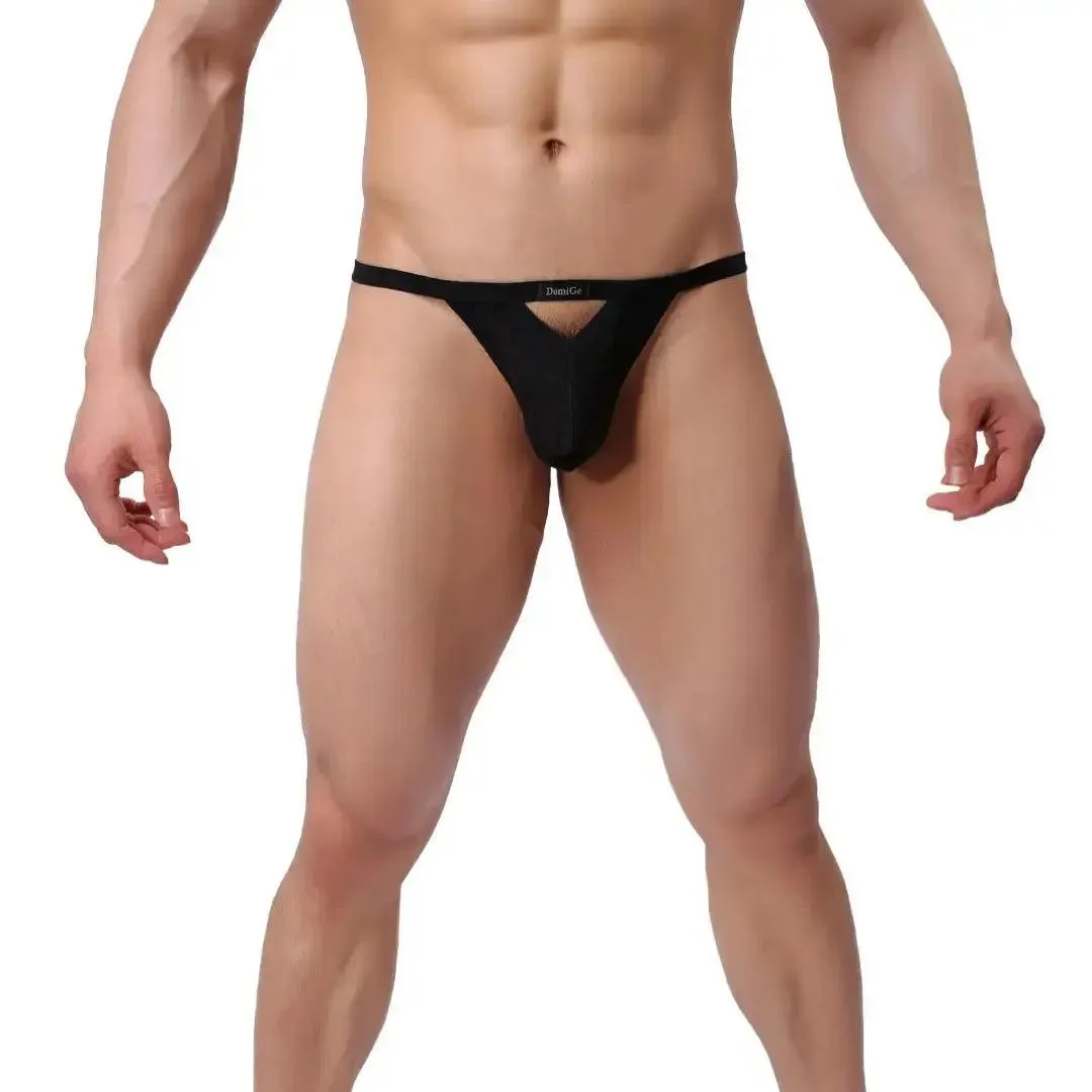 DomiGe Men's Bamboo Fiber Thong V-Cut Bamber T-Back