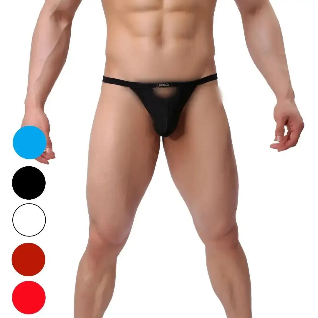 DomiGe Men's Bamboo Fiber Thong V-Cut Bamber T-Back