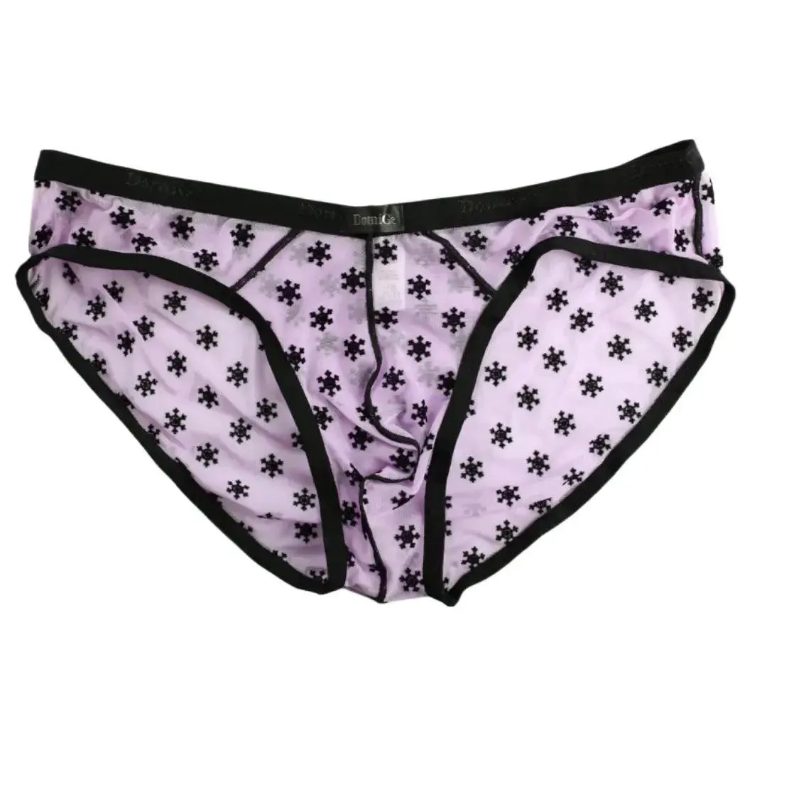 DomiGe Men's Lace Briefs Nylon Mesh Underwear Mid-Rise Lingerie