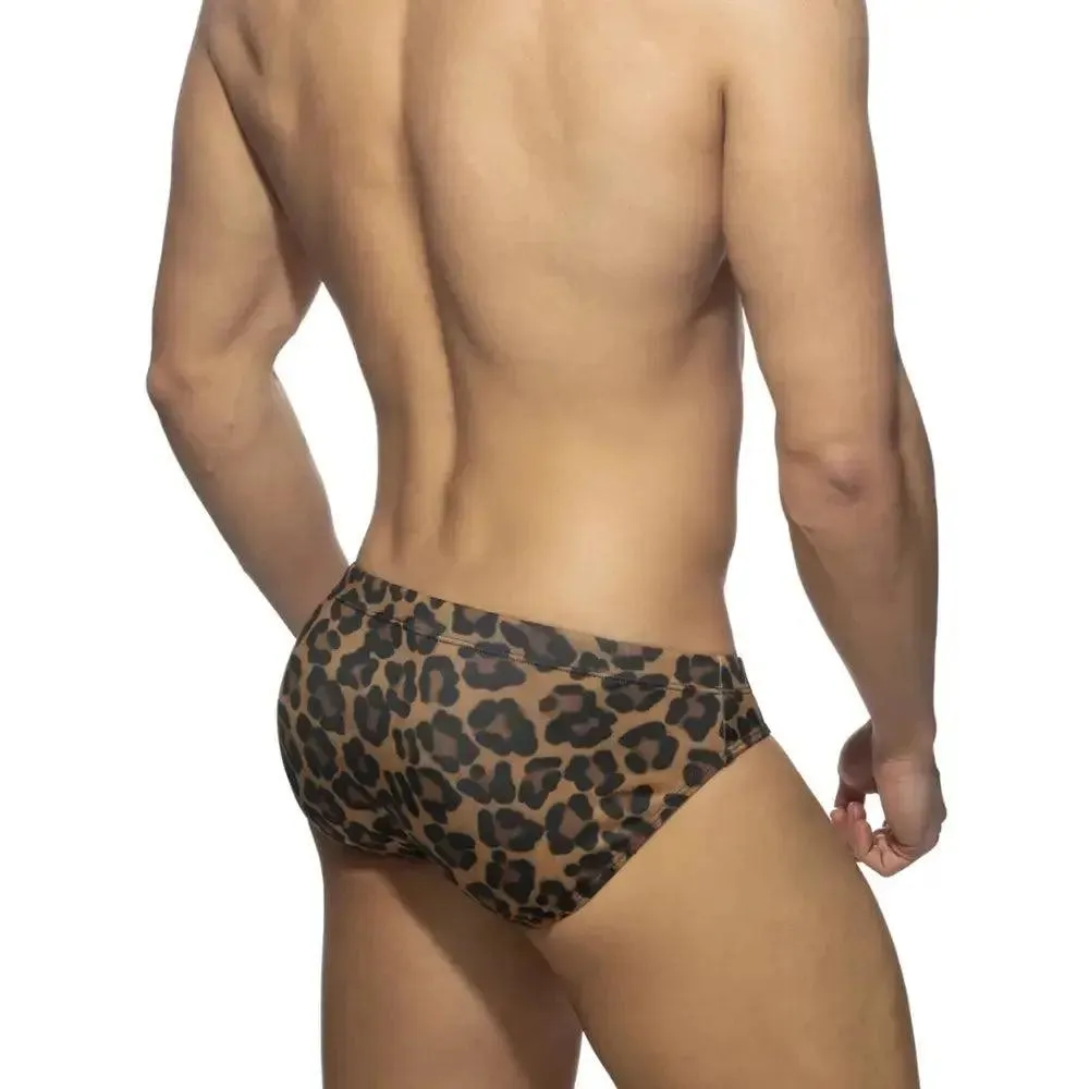 DomiGe Men's Low-Rise Solid Nylon Bikini Swim Briefs
