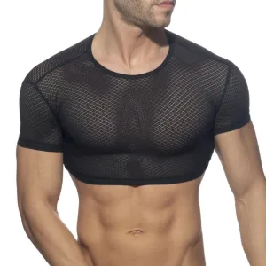 DomiGe Men's Mesh Crop Top Underwear - Sheer Lace & Sexy Male Lingerie LX501