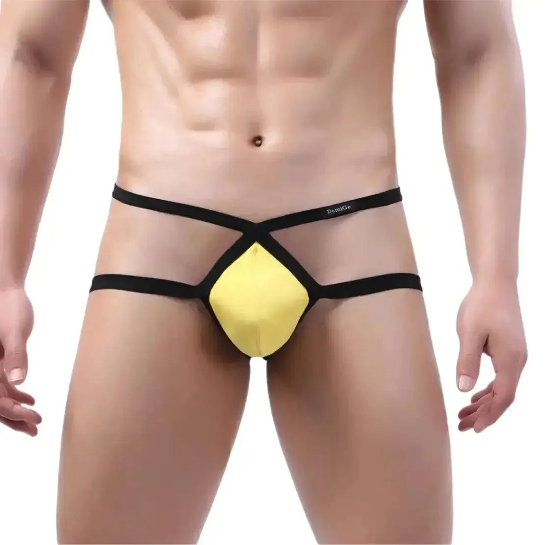 DomiGe X-Shape Men's Jock Strap Thong with Cotton Lycra Blend Men's Underwear