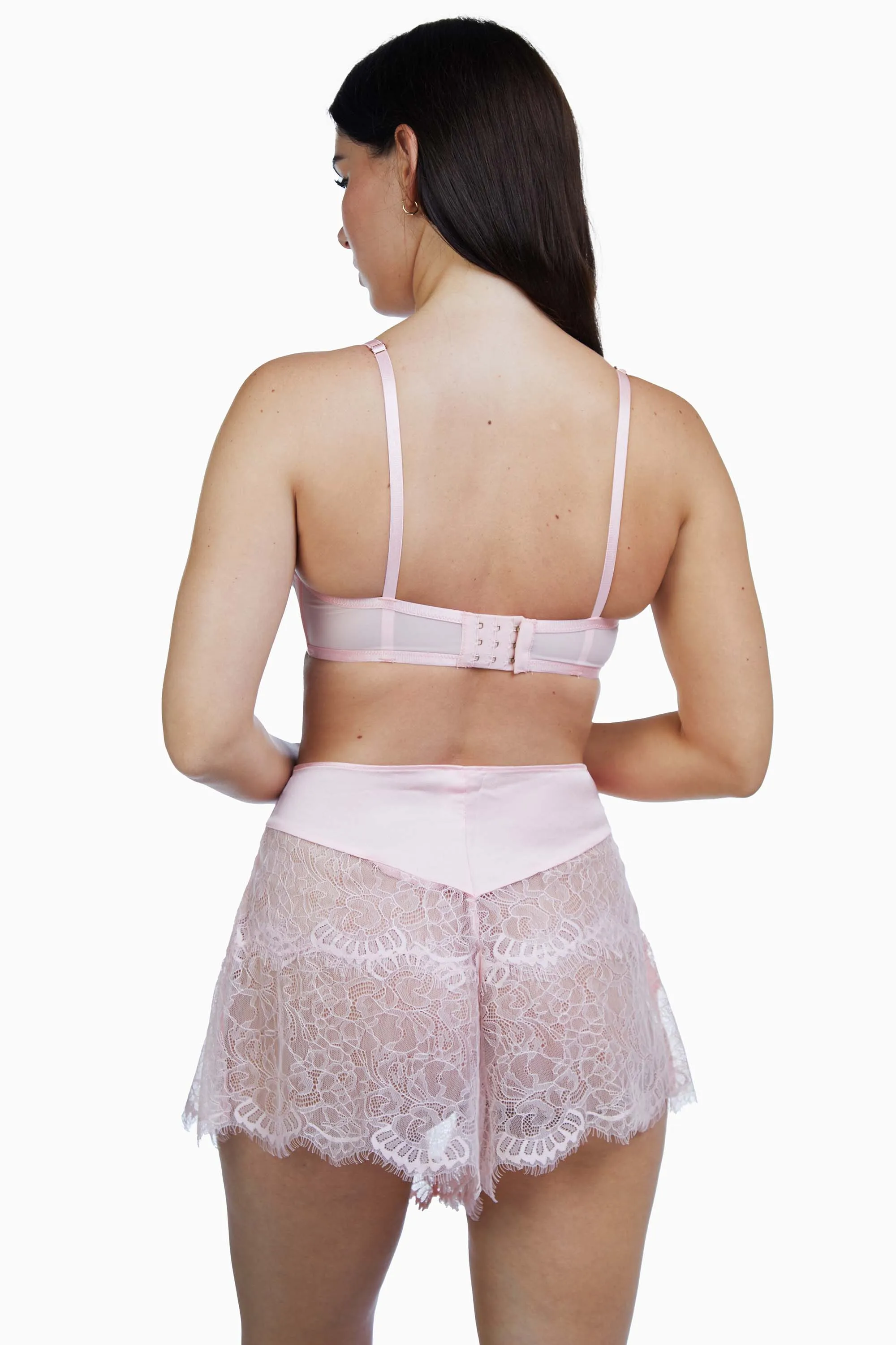Doris Peach Cupless Stitch Detail Bra