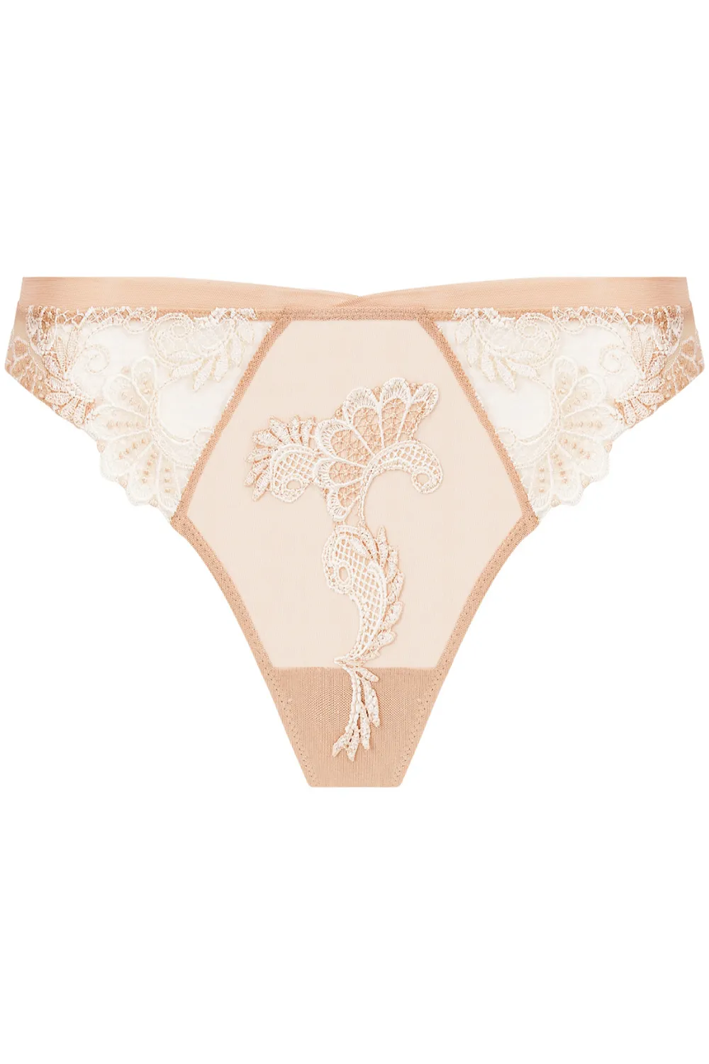 Dressing Floral Tanga Thong - Ambre Nacre
