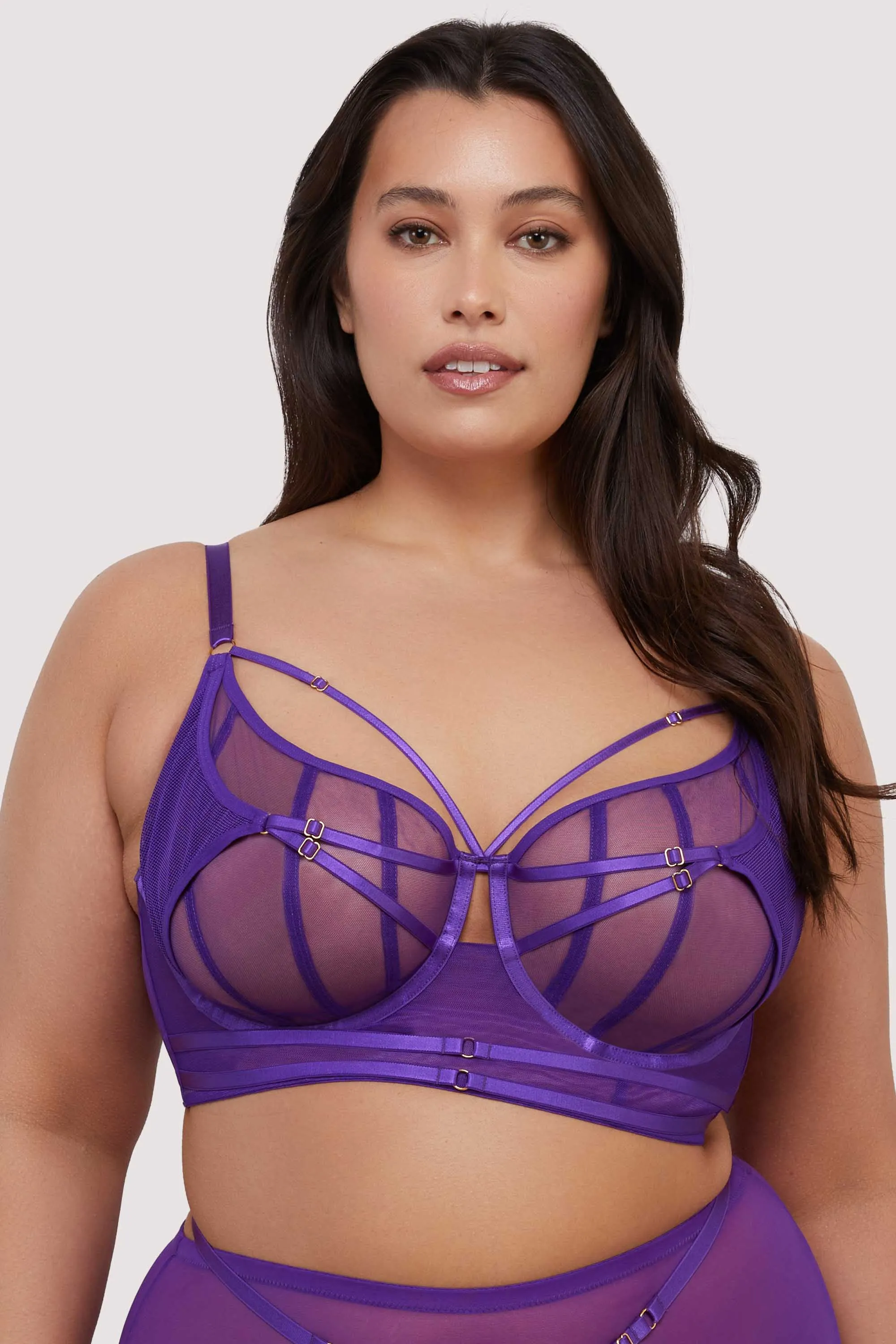 Eddie Purple Crossover Balconette Bra