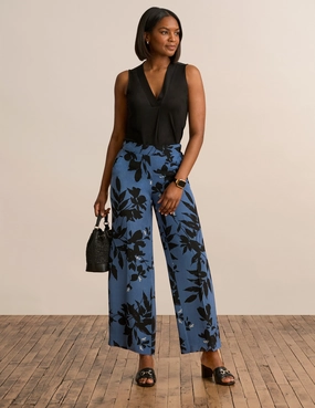 Elastic Back Wide Leg Pant - Sale