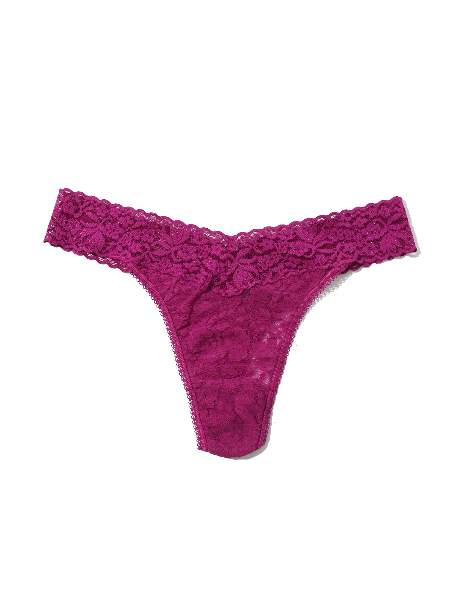Flora Lace Original Rise Thong Picking Plums Pink