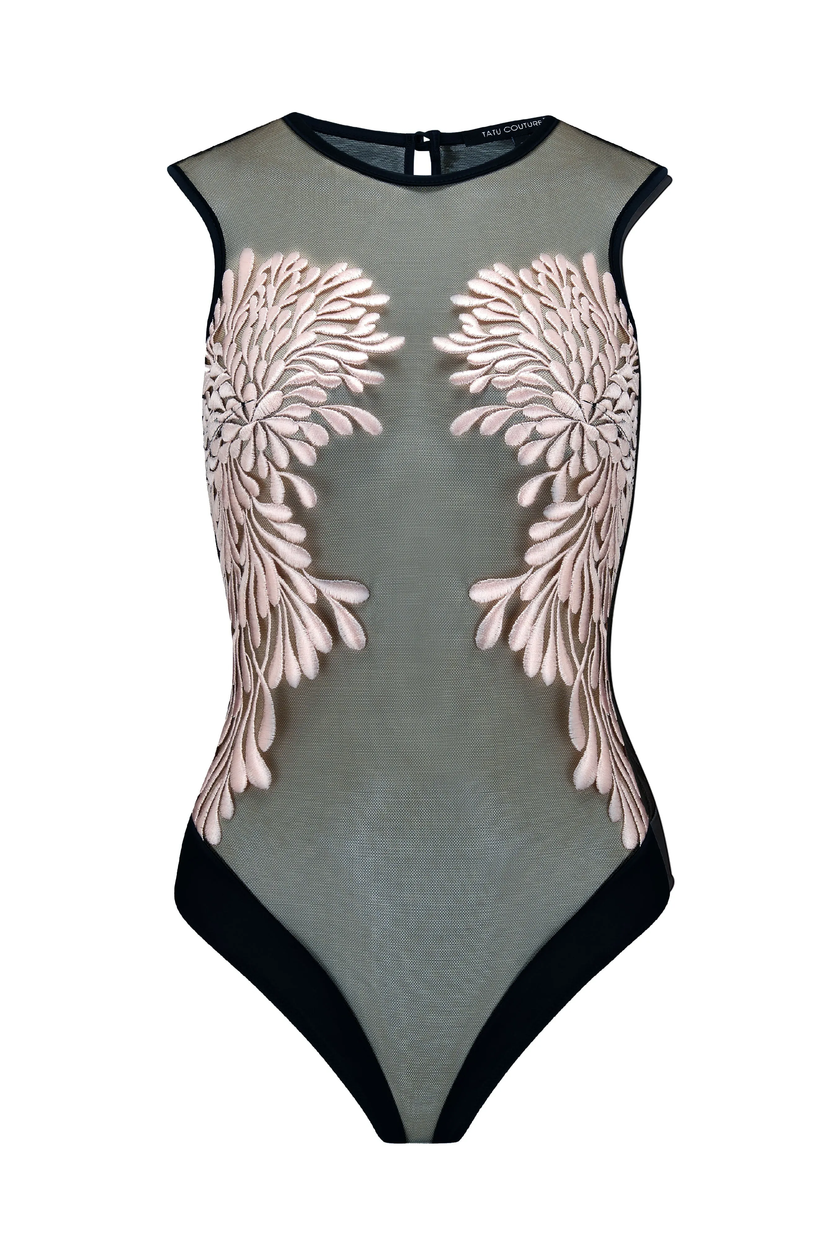 Gabriella Embroidered Bodysuit - Oyster Blush
