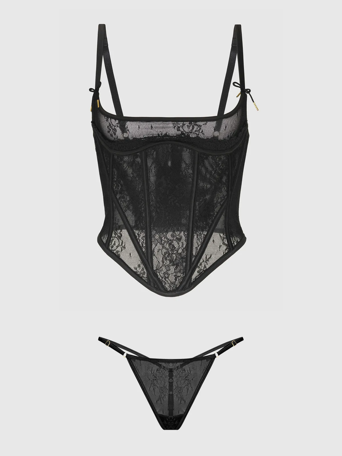 Jocelyn Lace Plus Size Bustier Lingerie Set