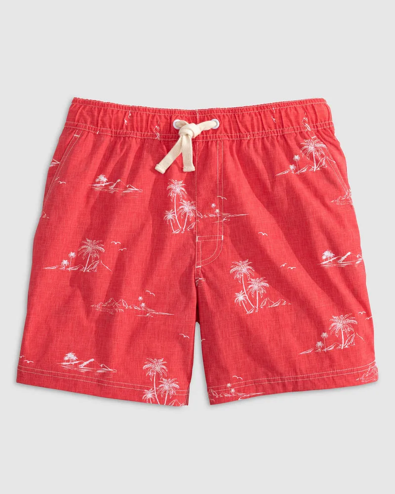 Johnnie O Mens Waikiki Full Elastic Waist 7 Surf Shorts
