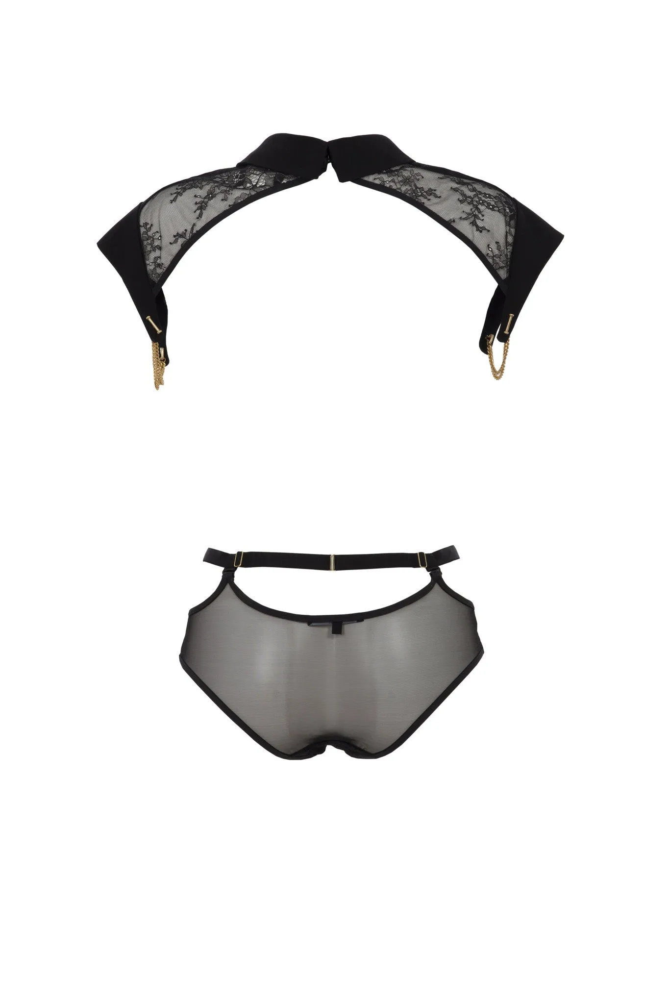 Josephine Collar and Lace Brief Body Harness