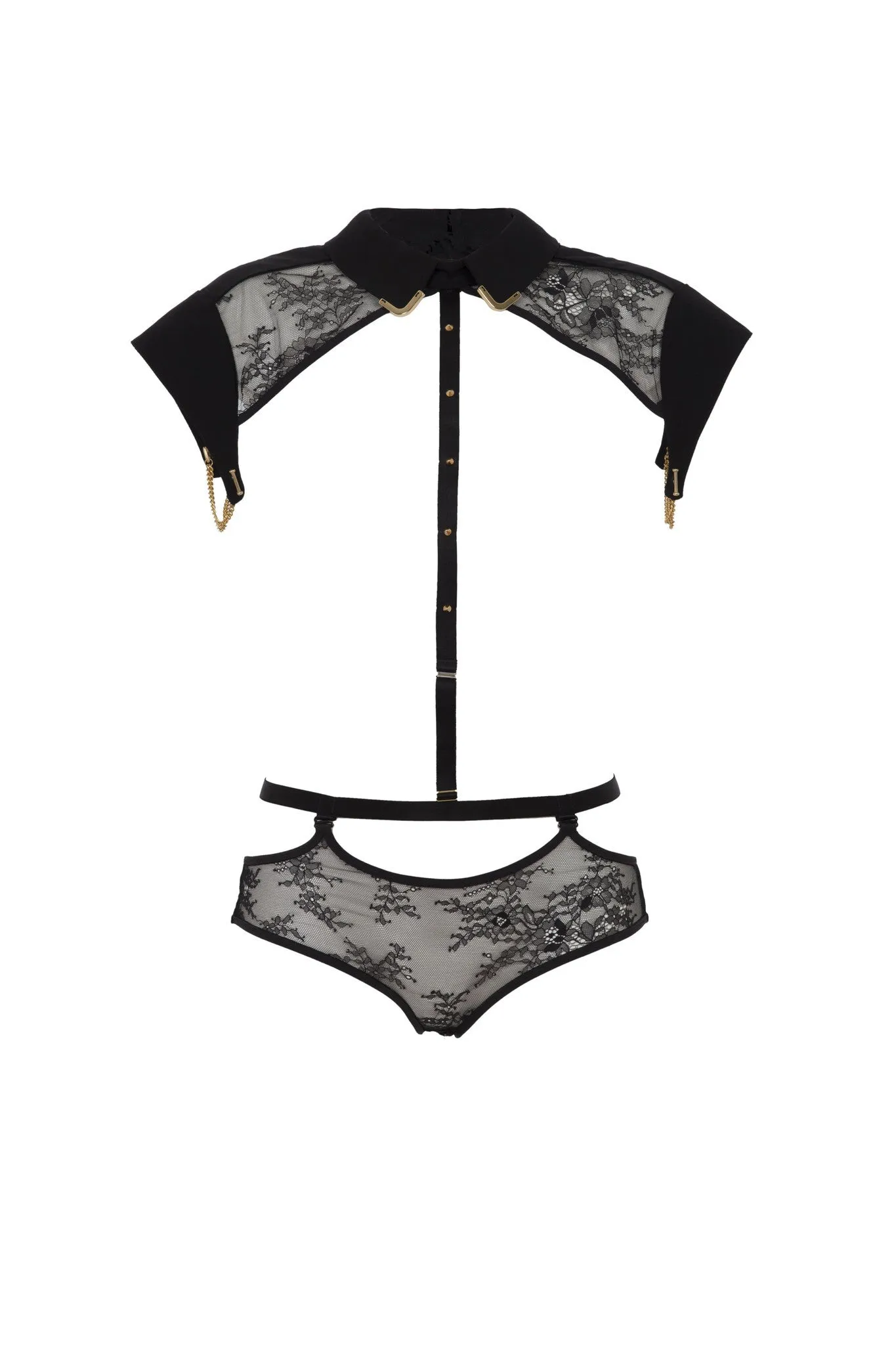 Josephine Collar and Lace Brief Body Harness
