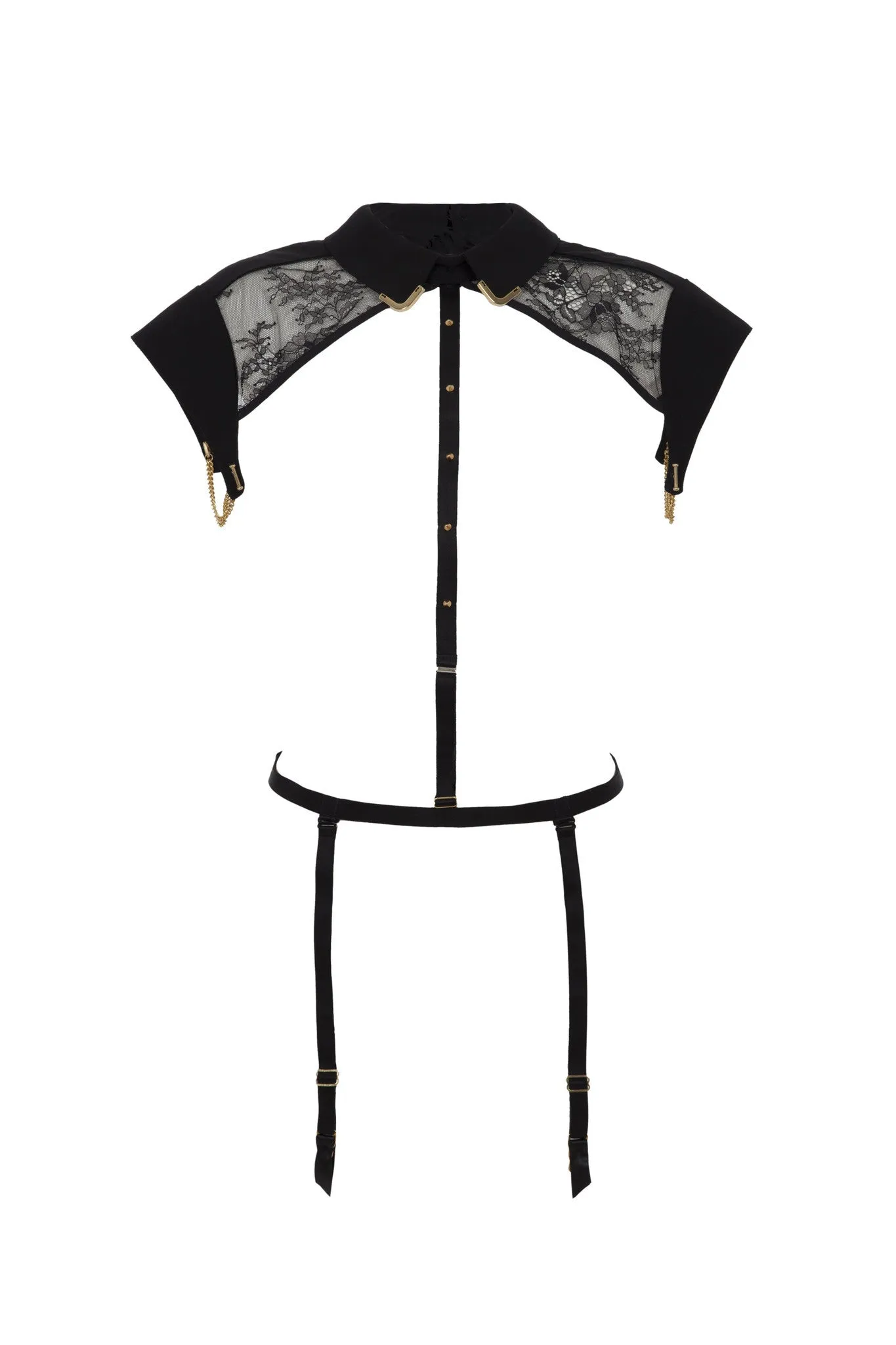 Josephine Collar and Lace Brief Body Harness