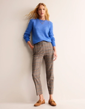 Kew Wool Trousers-Camel and Pink Prince of Wales