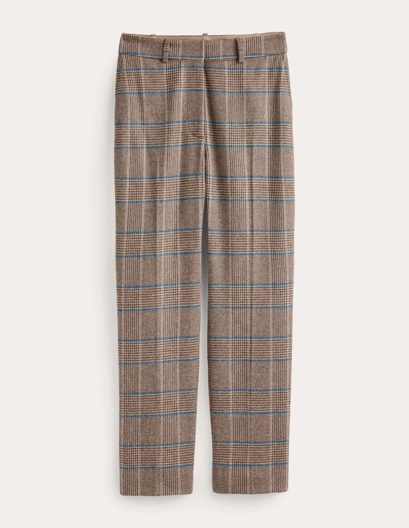 Kew Wool Trousers-Camel and Pink Prince of Wales