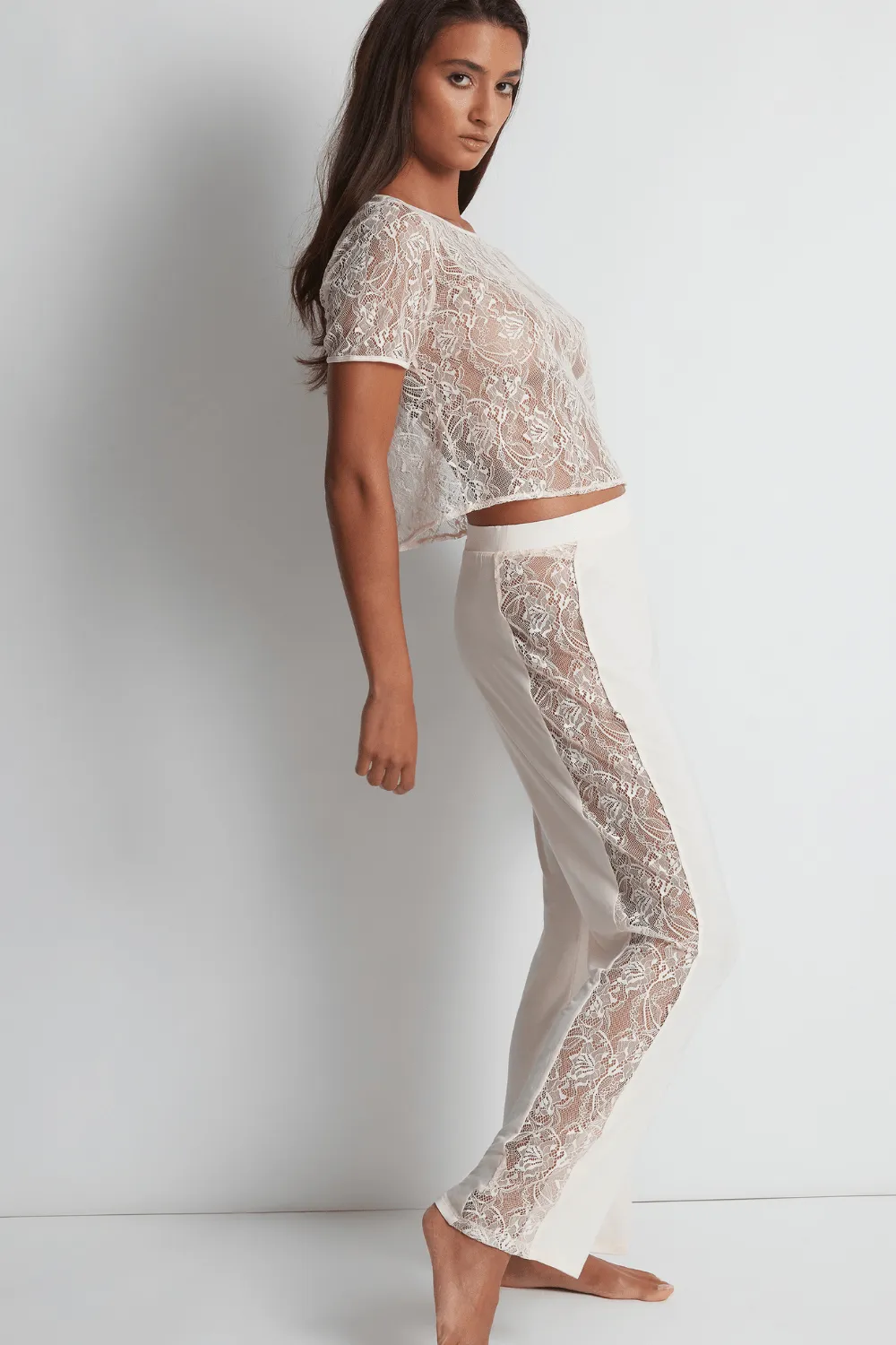 Lazy Days Short Sleeve Lace Top Petal