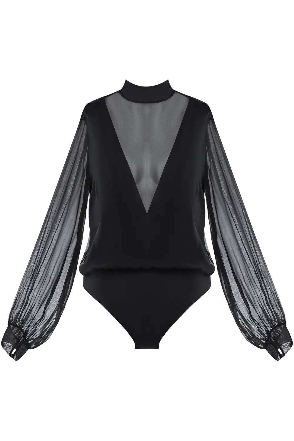 Les Bodys Long Sleeve Chiffon Bodysuit