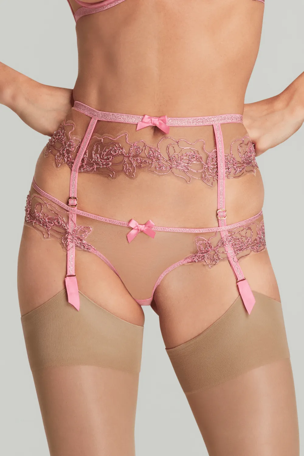 Lindie Suspender Belt Dusky Pink