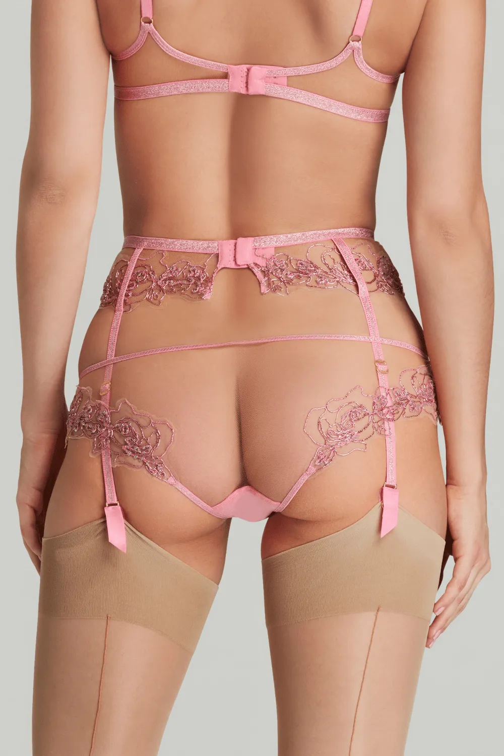 Lindie Suspender Belt Dusky Pink