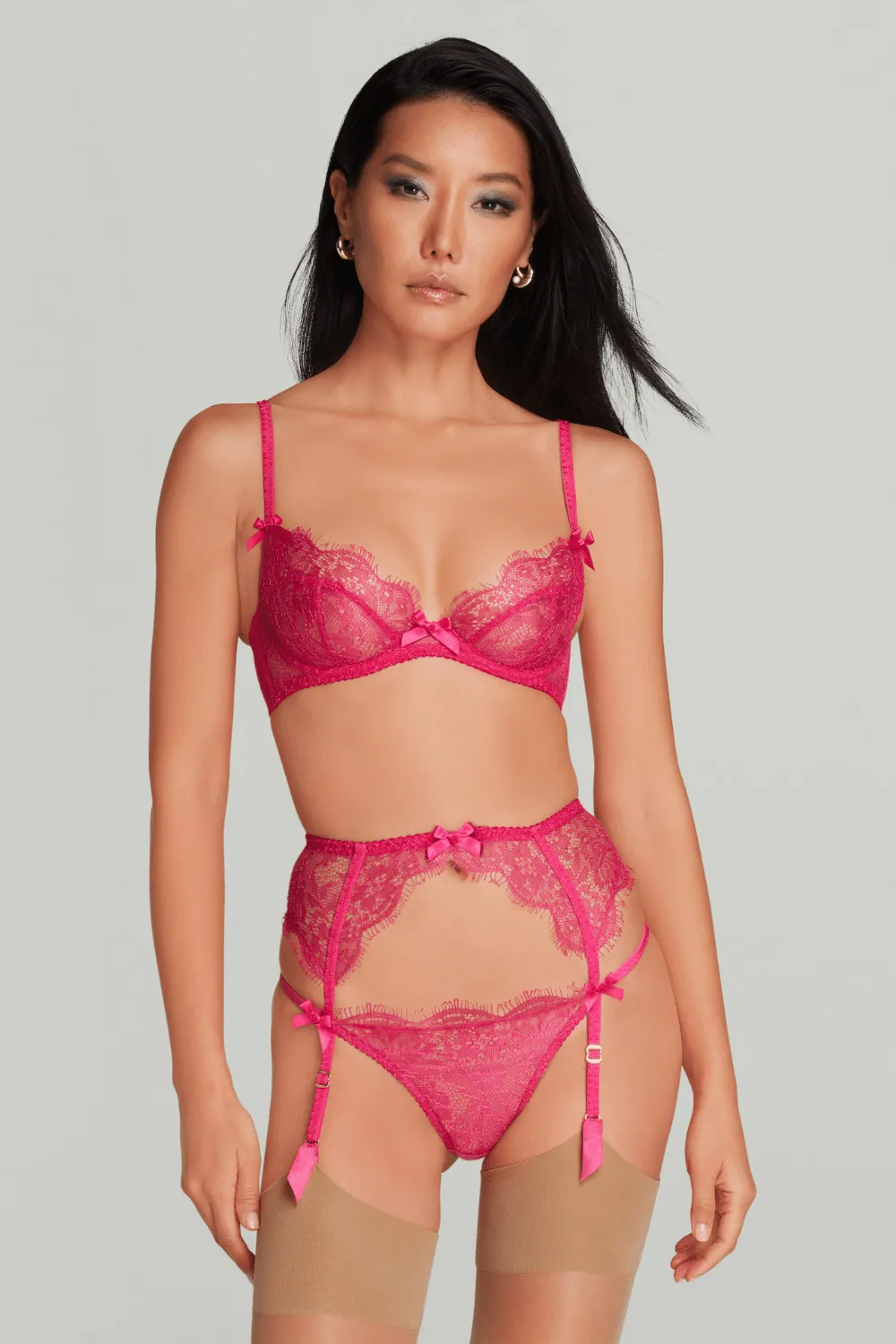 Lorna Lace Suspender Belt Fuchsia, Size 3 (UK 10)