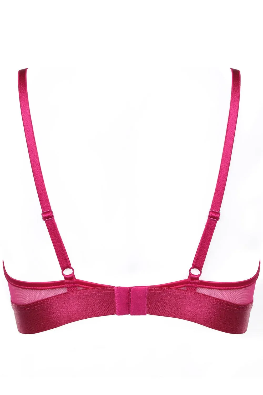 Love Supreme Triangle Bra in Fuchsia, Size UK 32C