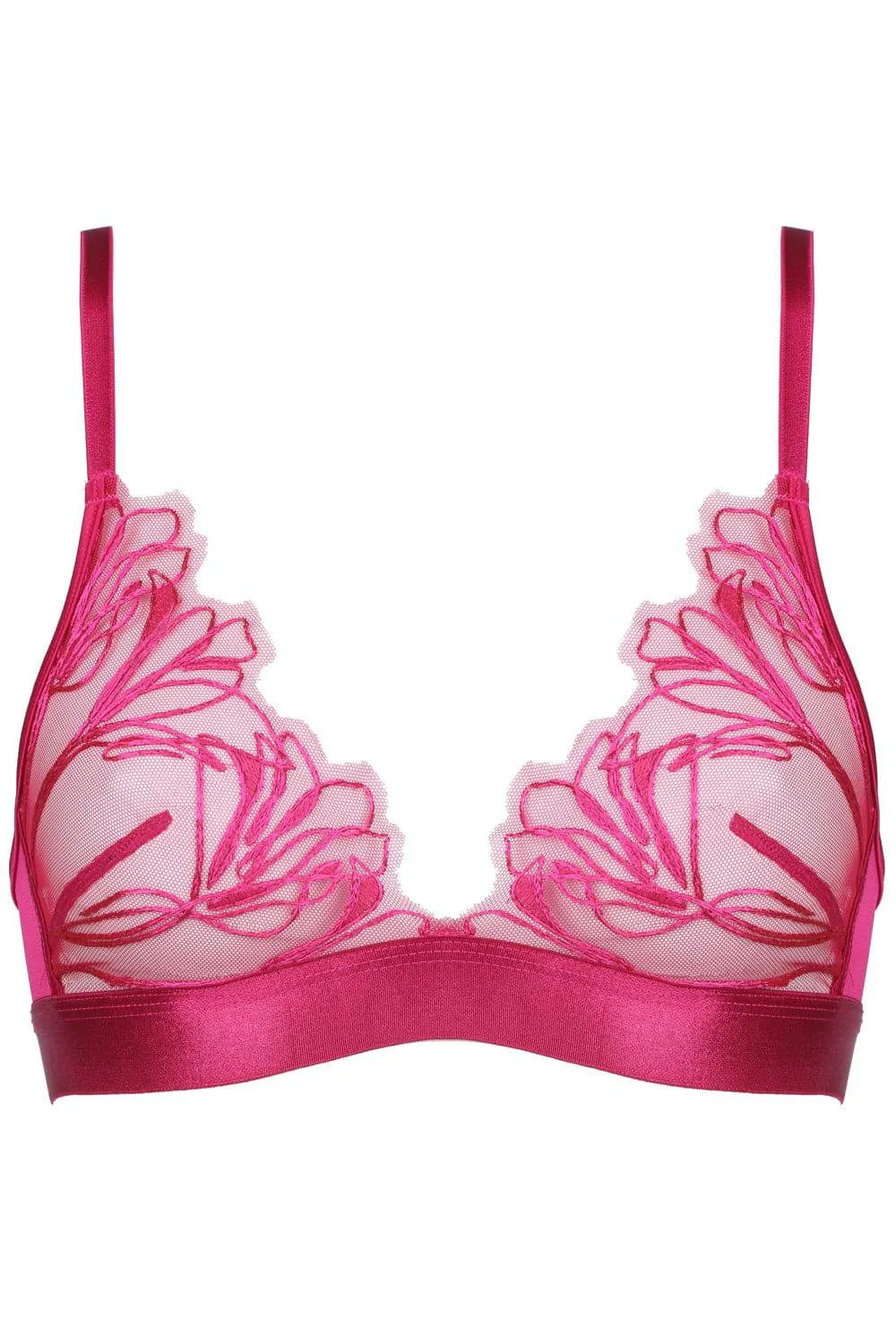 Love Supreme Triangle Bra in Fuchsia, Size UK 32C