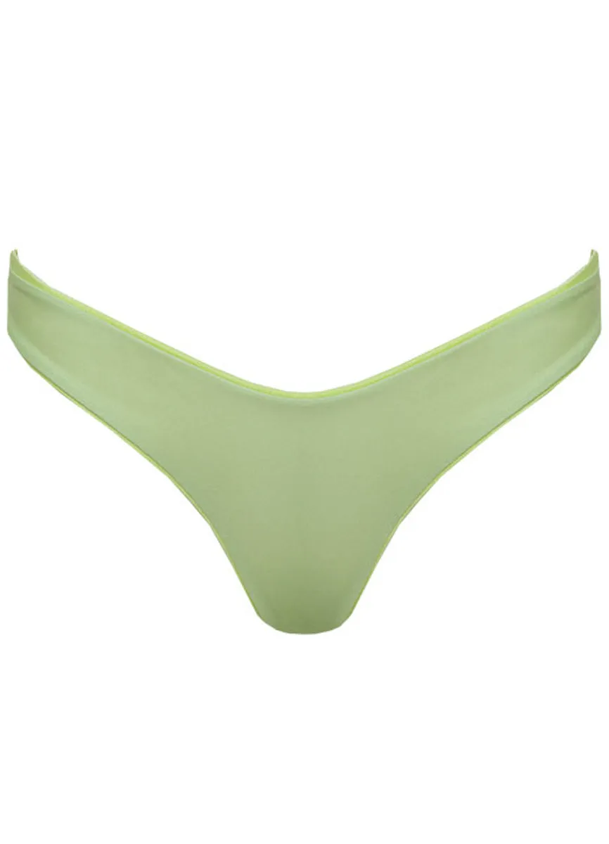 Maaji Lemonade Green Splendour Regular Rise Thin Side Bikini Bottom