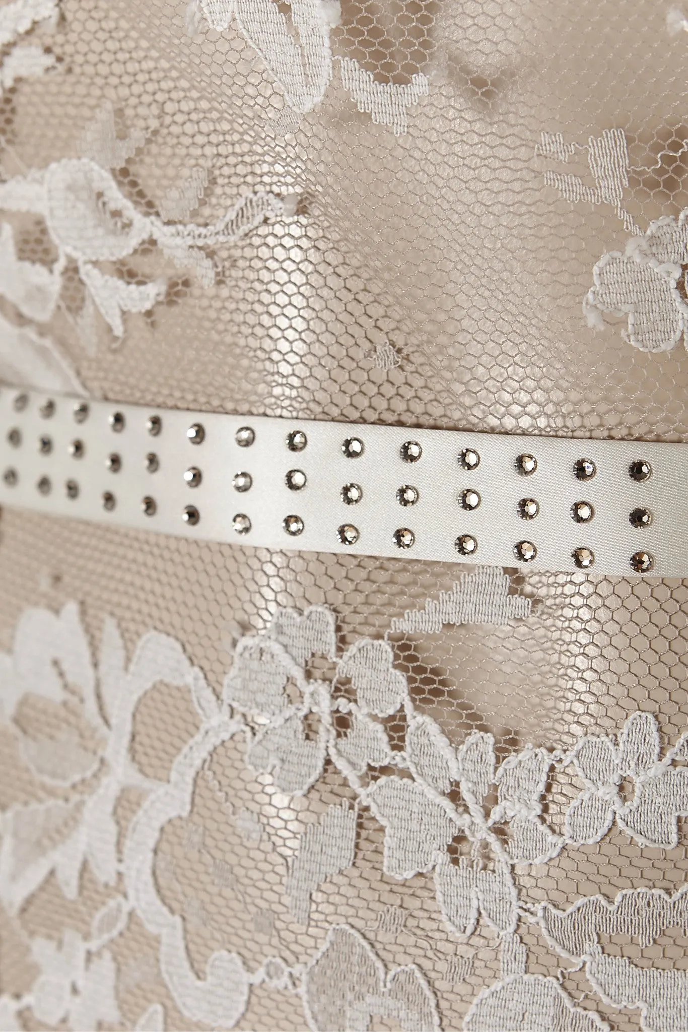 Nadya Lace Bodysuit and Cystal Suspender Belt