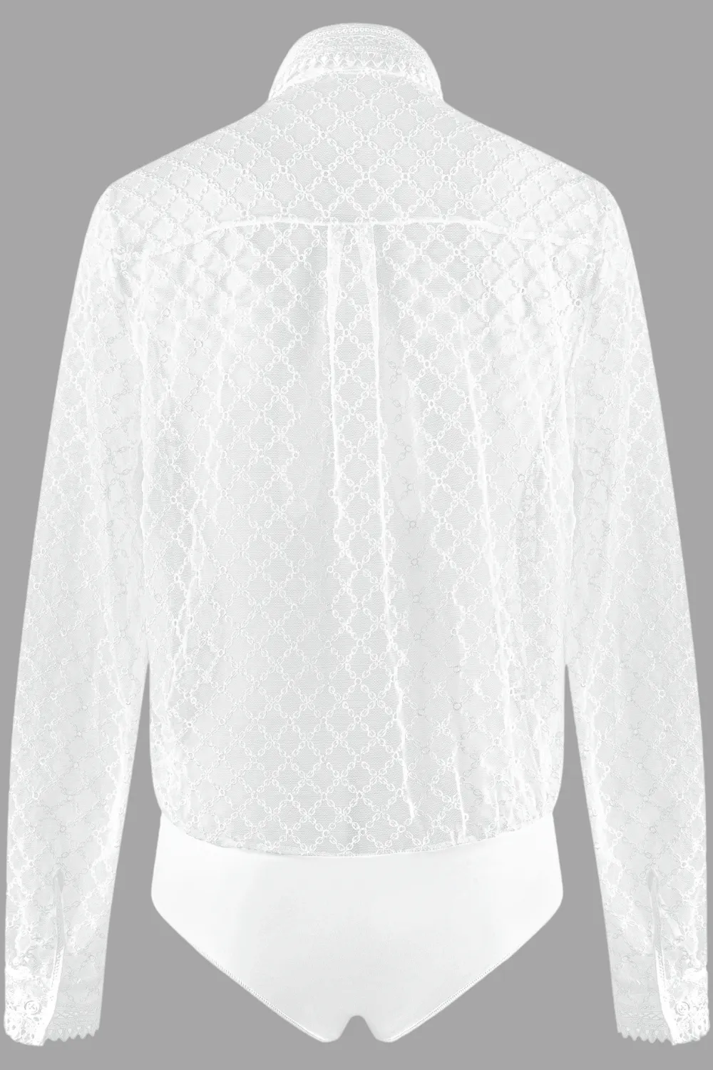 Paco Embroidery Blouse Bodysuit White