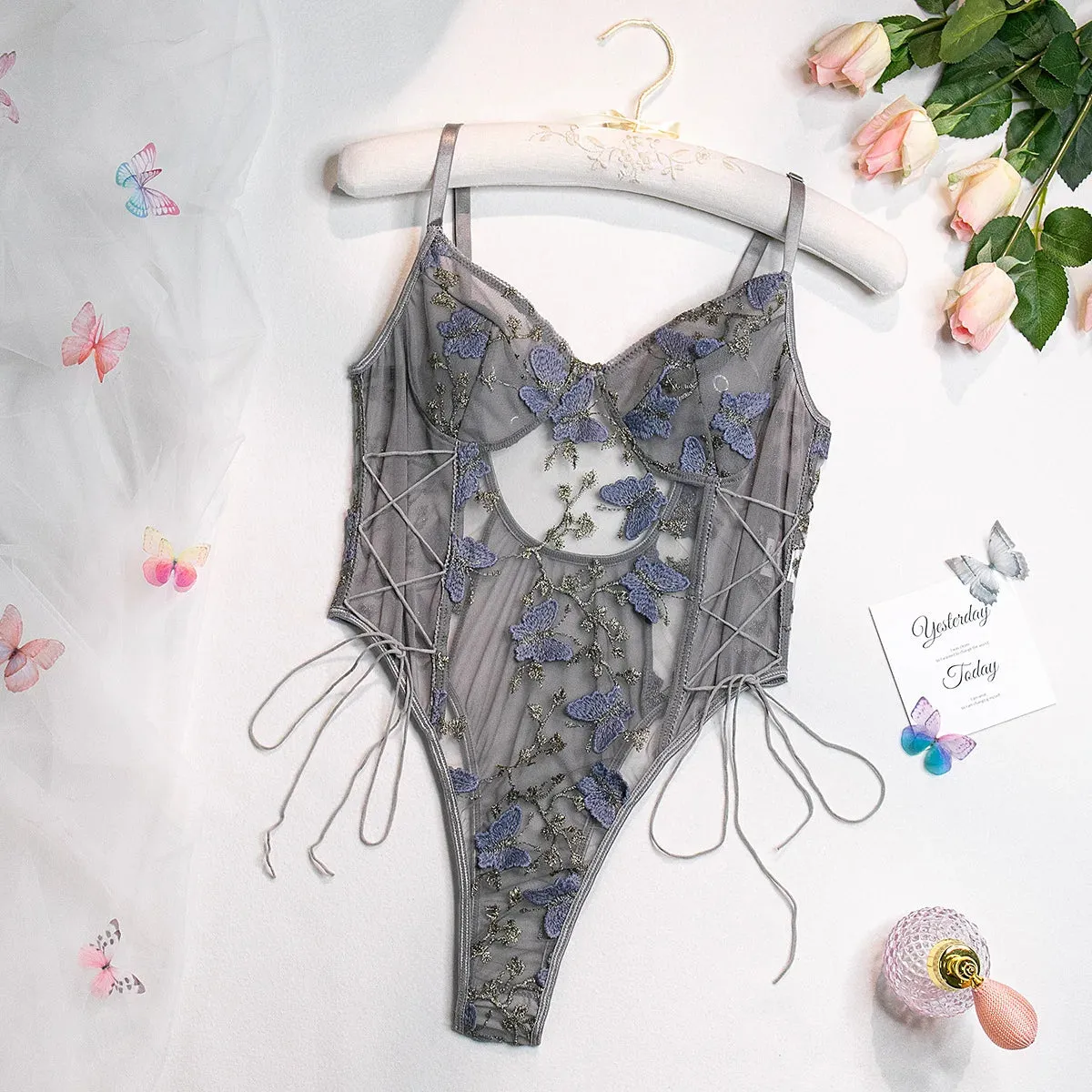 #PB Butterfly Mesh Bodysuit