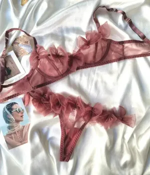 #PB Flowery Mesh Lingerie Set