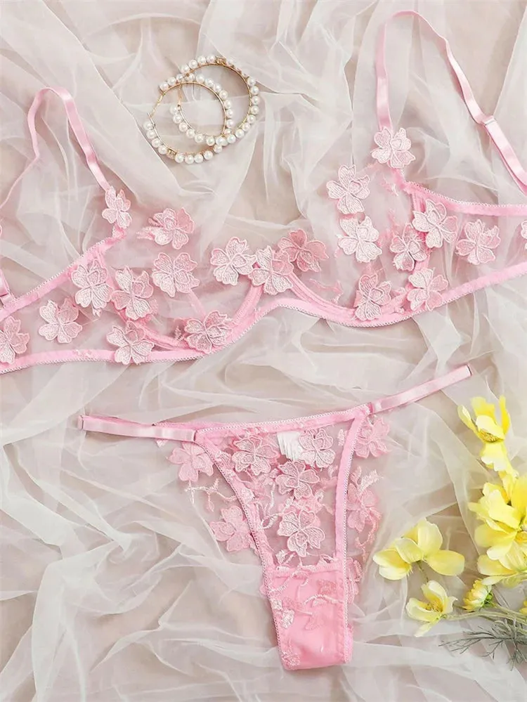 #PB Lingerie Floral Lace Bra Set