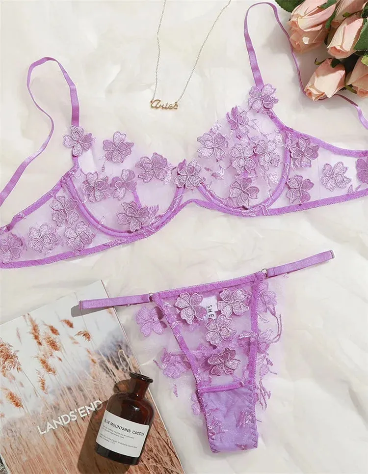 #PB Lingerie Floral Lace Bra Set